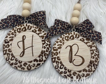 Leopard Monogram Car Charm