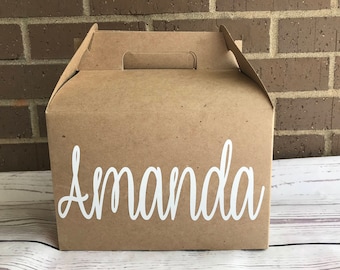 Customized Gable Boxes/ Personalized Bridal Gift Boxes/ Custom Gift Boxes/ Bachelorette Party Favors/ Hotel Welcome Boxes /
