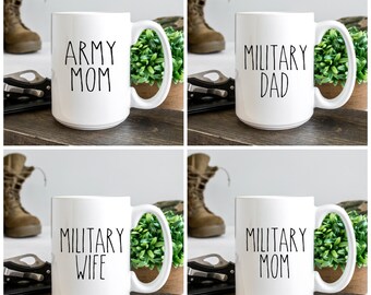 Military Mugs/ Military Mom/ Military Dad /Military Wife/ Military Coffee Cup/ Custom Coffee Mug/ Glass Coffee Cup