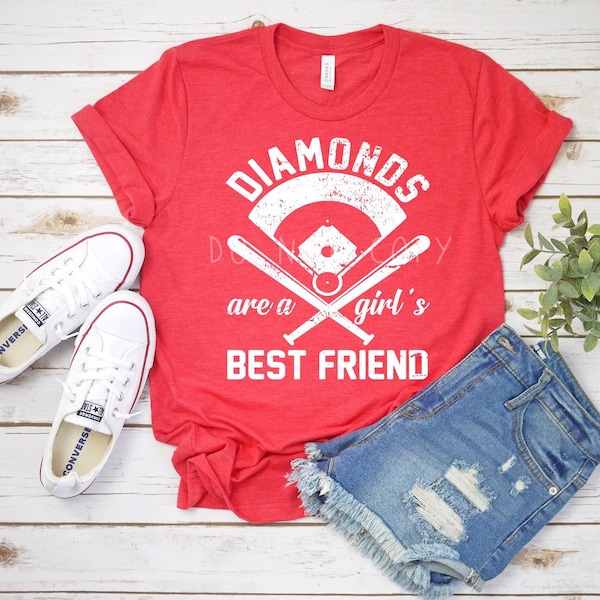 Diamonds Are A Girls Best Friend/ Diamond/ Baseball Mom/ Softball Mom/ Ball Momma/ Screen Print Transfer