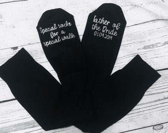 Father Of The Bride Socks/Wedding Gift Socks/Wedding Socks/Personalized Gift From Bride/ Wedding Day Socks/ Special Socks For A Special Walk