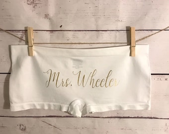 Bride Personalized Panties/ Wedding Gift/ Mrs. Underwear/ Personalized Gift For Bride/Wedding Day/Anniversary Gift/Bride Gift/Wedding Shower