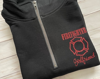 firefighter girlfriend moletom com capuz