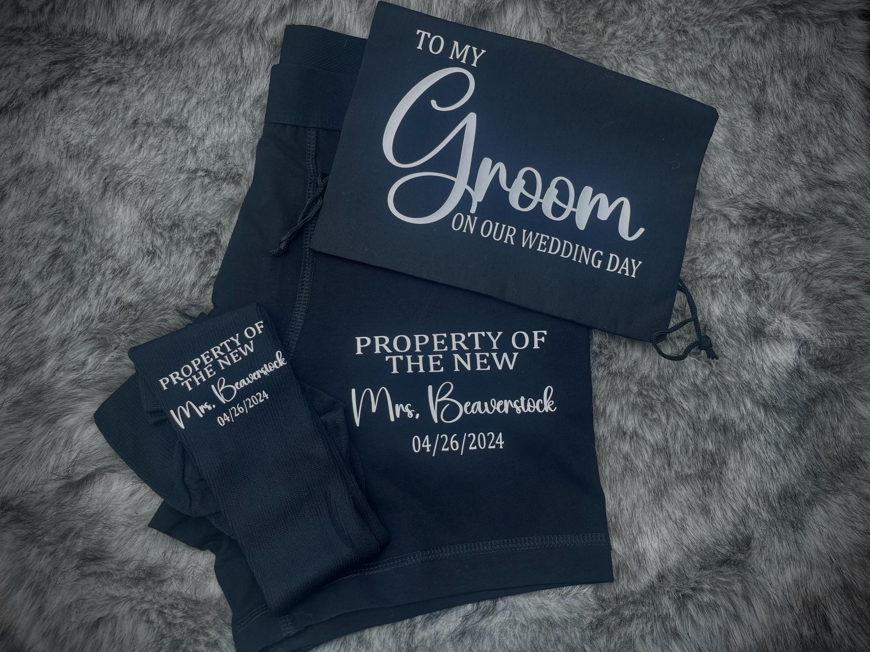 Groom Personalized Underwear & Socks/ Wedding Gift/ Property of/ Personalized Gift From Bride/ Wedding Day/Anniversary Gift/Groom Gift