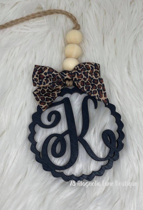Leopard Monogram Car Charm