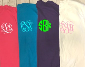 Monogrammed T- Shirt/ Custom Shirt / Preppy Monogram Shirt/ Initials Shirt/ Personalized Shirt/ Monogrammed Tee/ Monogram Tee