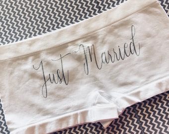Just Married Panties/ Wedding Gift/ Wedding Day Underwear/Personalized Gift For Bride/Wedding Day/Anniversary Gift/Bride Gift/Wedding Shower