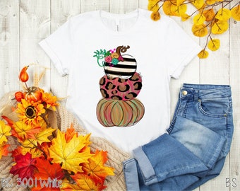 Floral / Acuarela Calabaza / Camisa de calabaza / Serigrafía Imprimir Camiseta