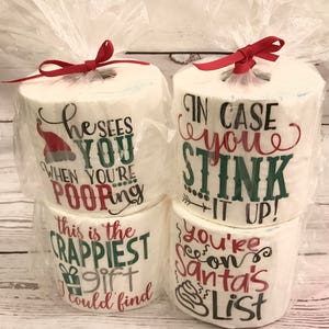 Christmas Toilet Paper/ Gag Gift/ White Elephant/ Secret Santa Gift Idea/ Secret Santa/ Person Hard To Shop For/ Holiday Gift/ Family Gift image 3