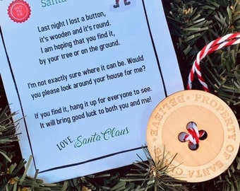 Santa's Magic Button/ Lost Santa Button/ Magic of Christmas/ Christmas Surprise