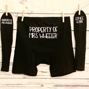 Groom Personalized Underwear & Socks/ Wedding Gift/ Property of/ Personalized Gift From Bride/ Wedding Day/Anniversary Gift/Groom Gift image 4