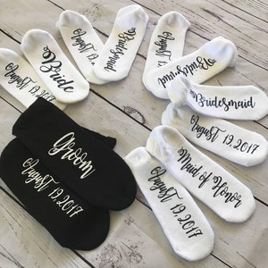 Bride Groom Socks/ Bridesmaid Socks/ Wedding Gift Socks/ Weddin Socks