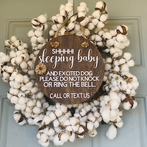 Shhhh Sleeping Baby and Excited Dog Please Do Not Knock Or Ring The Bell, Call Or Text Us/ Door Sign/ Sleeping Baby Sign
