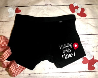 I Licked it so its mine/Funny Boxer Briefs/ Valentine's Day Gift/ Gift for Husband/Boyfriend/ Anniversary Gift/ Gag Gift/Bachelor Party Gift