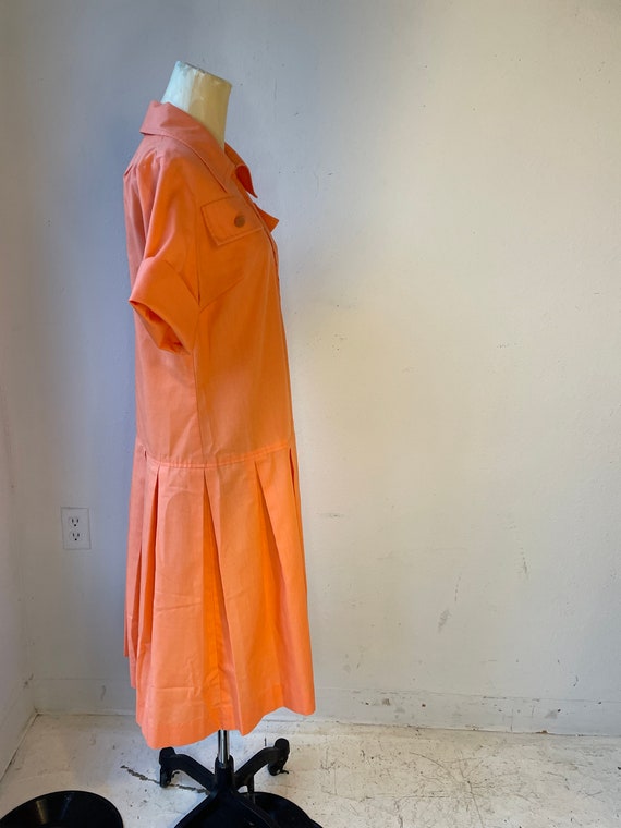 Orange Sherbet Shirtdress Cotton Blend Lillian Russel… Gem
