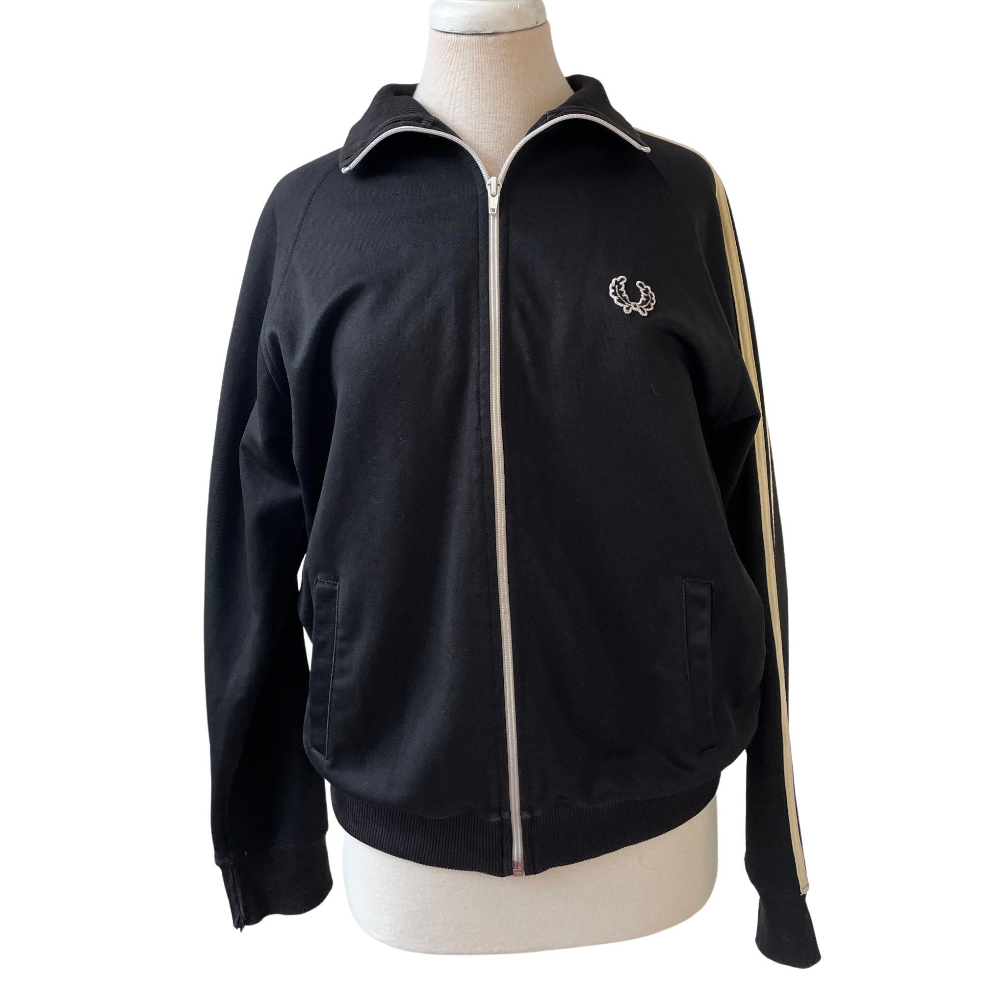Fred Perry Striped Zip-Through Cardigan - Navy -K3558