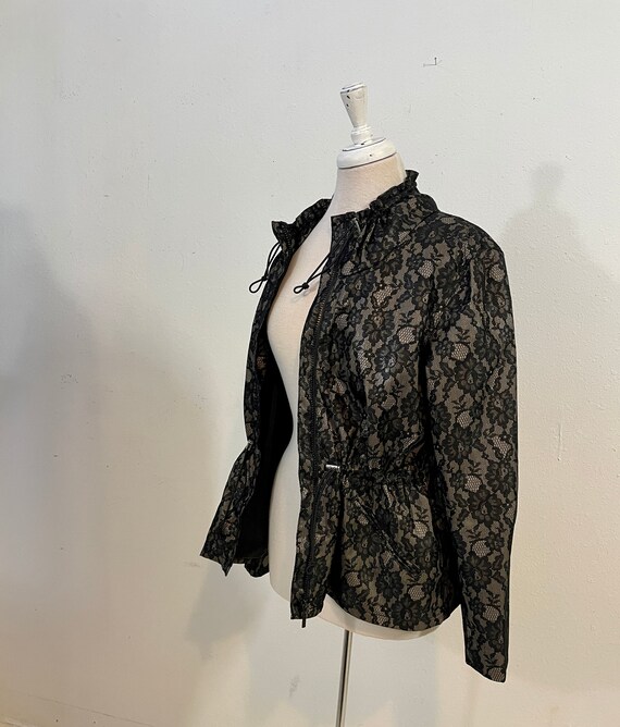 Chaus Black Lace Windbreaker Jacket Vintage1990s … - image 10