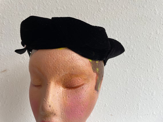 Alfreda Black Velvet Quilted Beret with Rhineston… - image 6