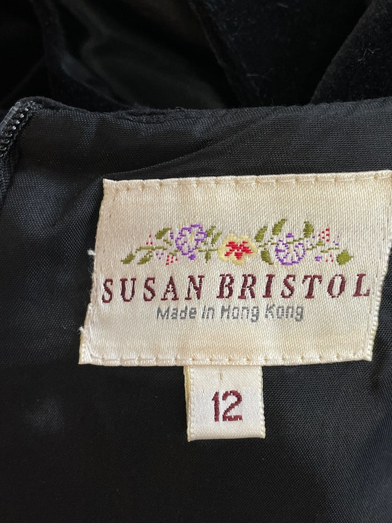 Susan Bristol Black Velvet Pinafore Dress Folklor… - image 7