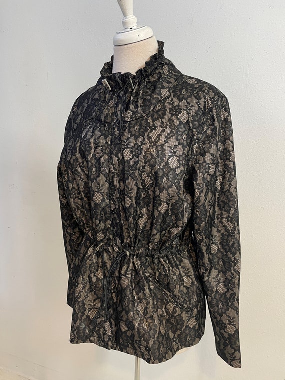 Chaus Black Lace Windbreaker Jacket Vintage1990s … - image 6