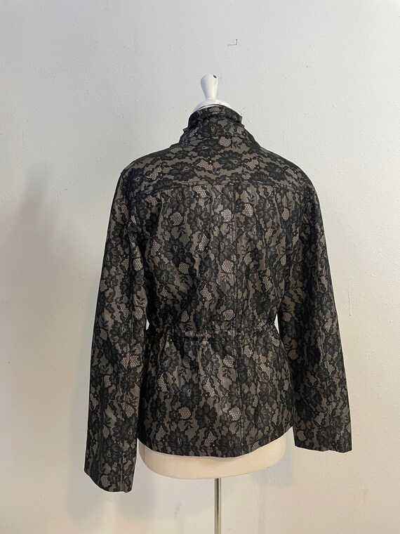 Chaus Black Lace Windbreaker Jacket Vintage1990s … - image 8