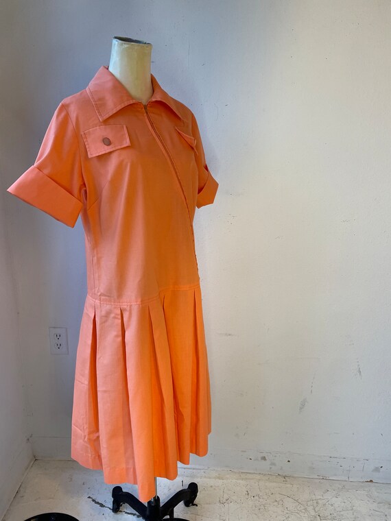 Orange Sherbet Shirtdress Cotton Blend Lillian Russel… Gem