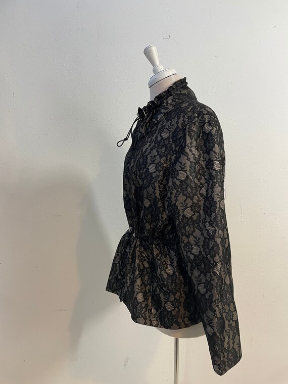 Chaus Black Lace Windbreaker Jacket Vintage1990s … - image 5