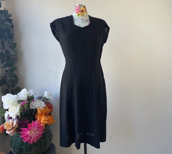 Forever Young by Puritan Black Crepe Rayon Dress … - image 1