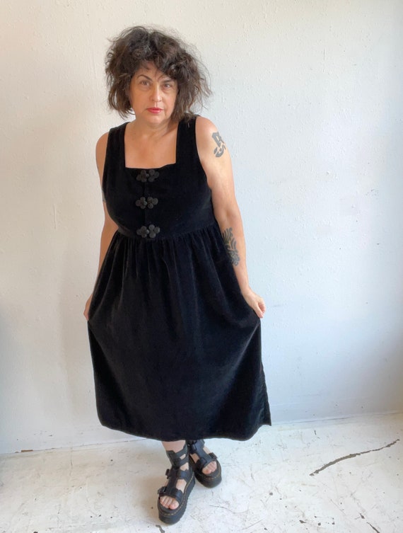 Susan Bristol Black Velvet Pinafore Dress Folklor… - image 10