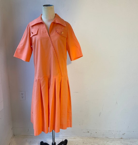 Orange Sherbet Shirtdress Cotton Blend Lillian Ru… - image 2