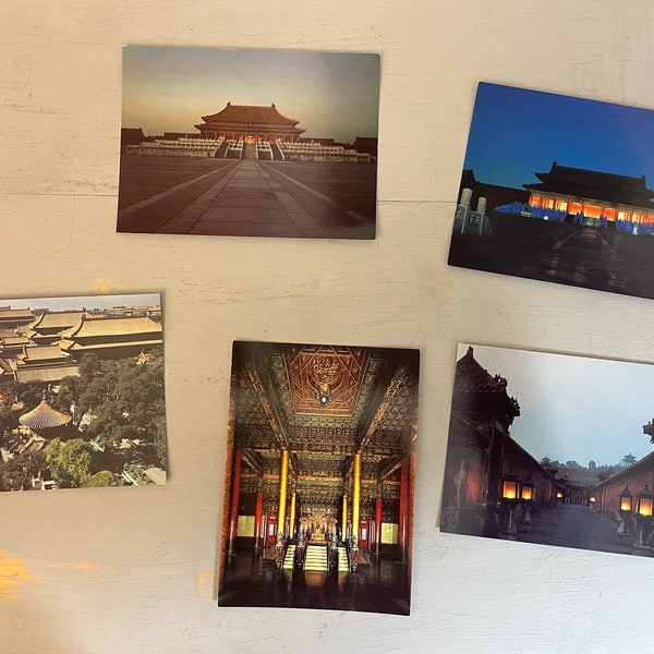 The Forbidden City Beijing China Photo Postcards LOT OF 5 Vintage 1990s Chinese Souvenirs