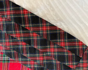 Black Tartan Plaid Cummerbund Lord Jeff Vintage 1980s Ivy Style Prom Formal Wear Fits XS-2XL