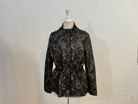 Chaus Black Lace Windbreaker Jacket Vintage1990s … - image 4