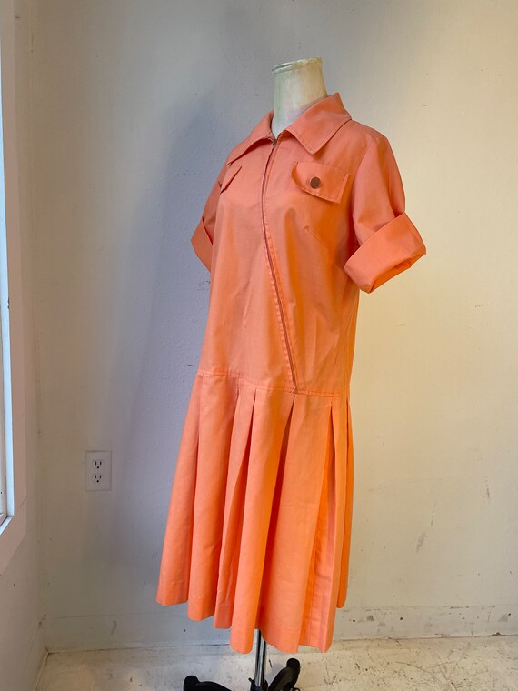 Orange Sherbet Shirtdress Cotton Blend Lillian Russel… Gem