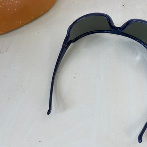 Navy Blue Plastic Exalt Cycle Sheild Sunglass New Old Stock Vintage Y2K Italian Eyewear image 8