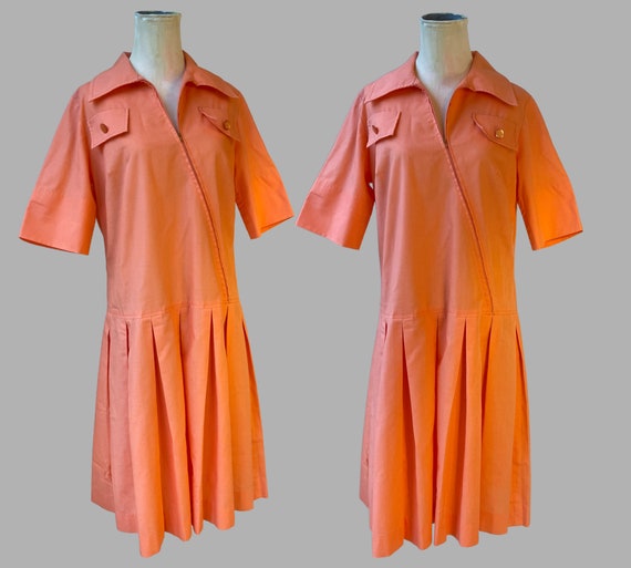 Orange Sherbet Shirtdress Cotton Blend Lillian Ru… - image 5
