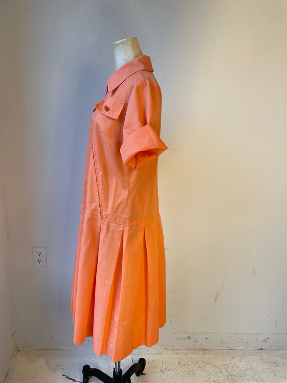 Orange Sherbet Shirtdress Cotton Blend Lillian Russel… Gem