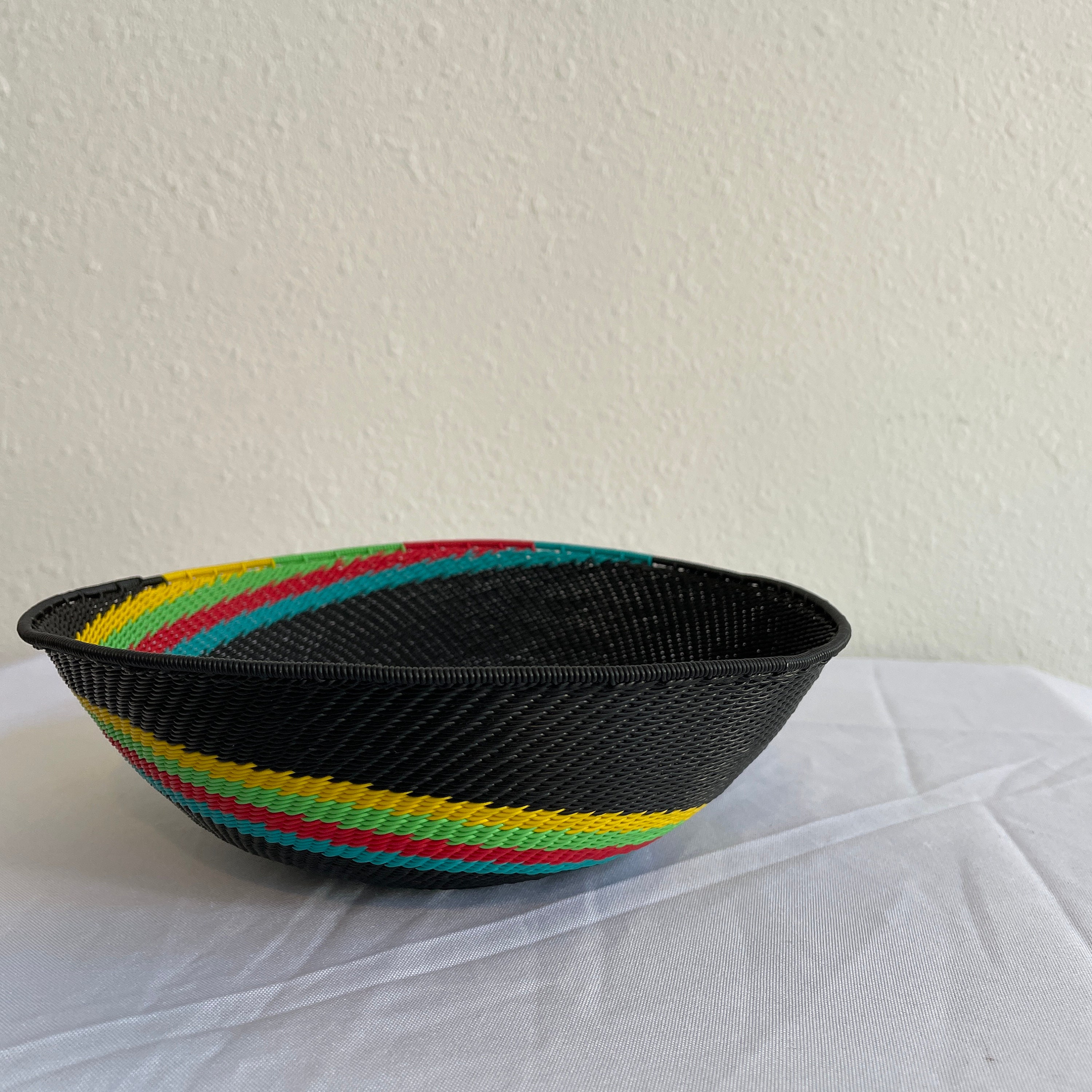 Rainbow Basket Handmade With Thick Quality Recycled