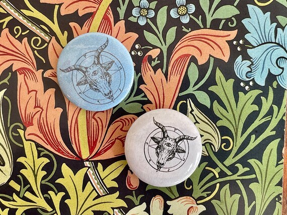 Pagan Goat Head Sigil Handmade Button Pin One Inch Wearable - Etsy