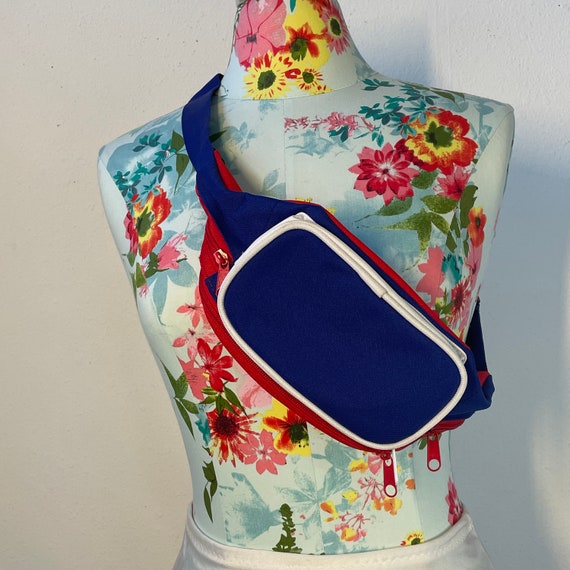 Red White + Blue Colorblock Fanny Pack Vintage Y2… - image 7