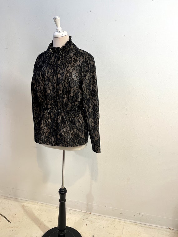 Chaus Black Lace Windbreaker Jacket Vintage1990s … - image 9