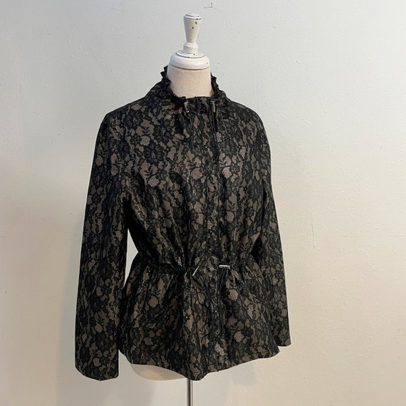 Chaus Black Lace Windbreaker Jacket Vintage1990s … - image 2