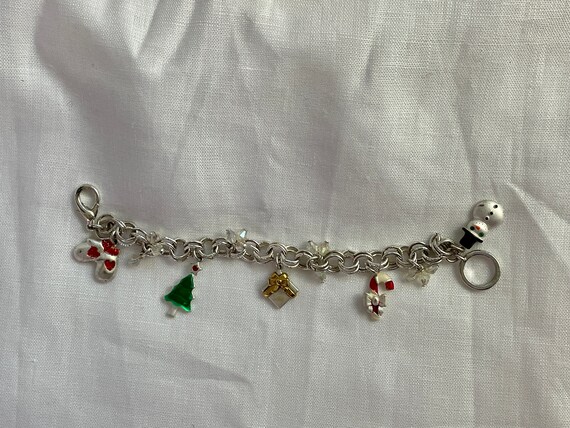 Christmas Holiday Charm Bracelet Silver-tone Meta… - image 4