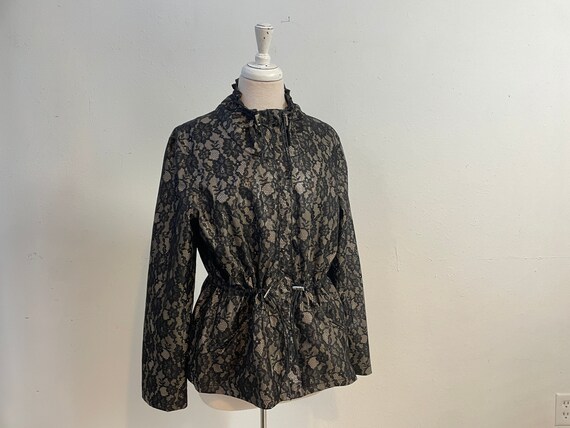 Chaus Black Lace Windbreaker Jacket Vintage1990s … - image 1