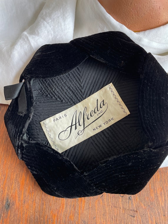 Alfreda Black Velvet Quilted Beret with Rhineston… - image 7