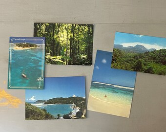 Antillas Francesas Guadalupe Antillas Naturaleza Escénica Postales LOTE de 5 Recuerdos Vintage de la década de 1980