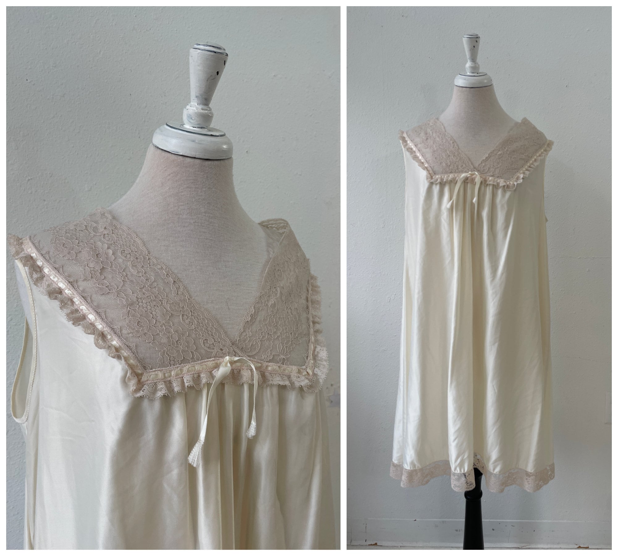 Barbizon Creamy Silky Nightgown With 