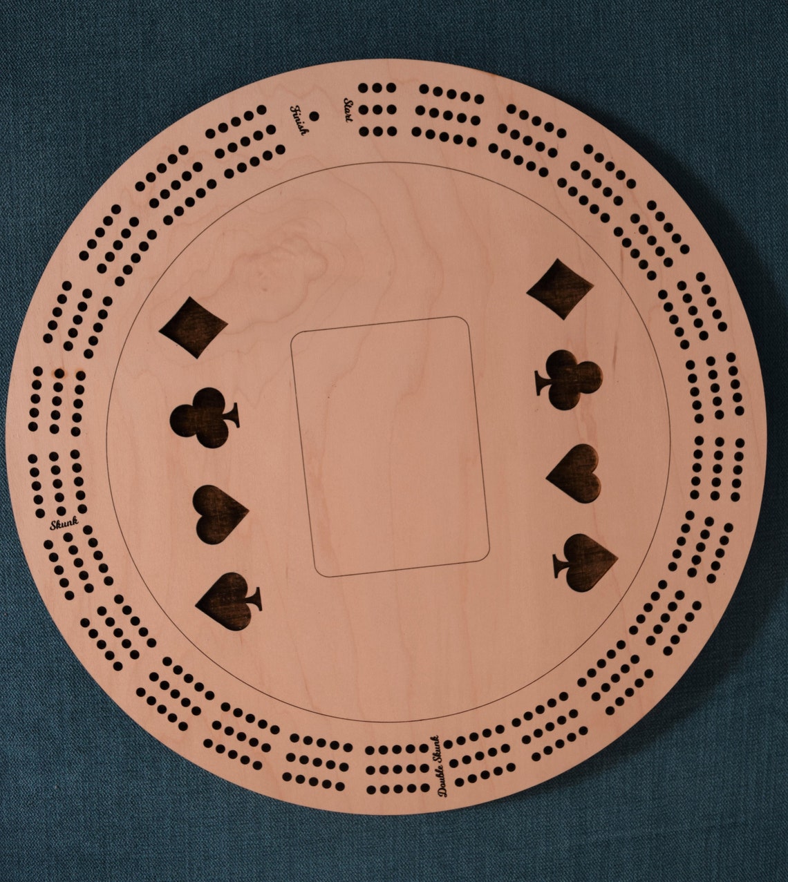 Wooden Round Cribbage Board Etsy