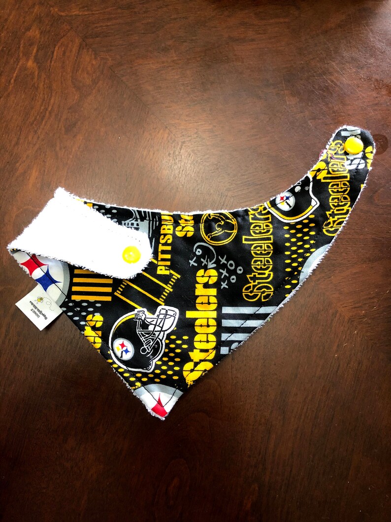 Bandana Bibs are stylish made with cotton fabric that are soft and absorbent.