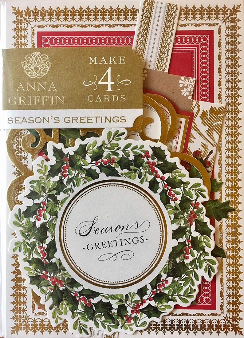Makes 4 Cards Sb751 Card Making Kit Anna Griffin Season Greetings Arts Crafts Sewing Paper Paper Crafts Swl13562 Nl